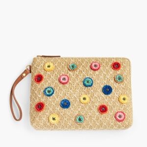 Talbots Woven Floral Straw Wristlet, Multi Color, Womens OS